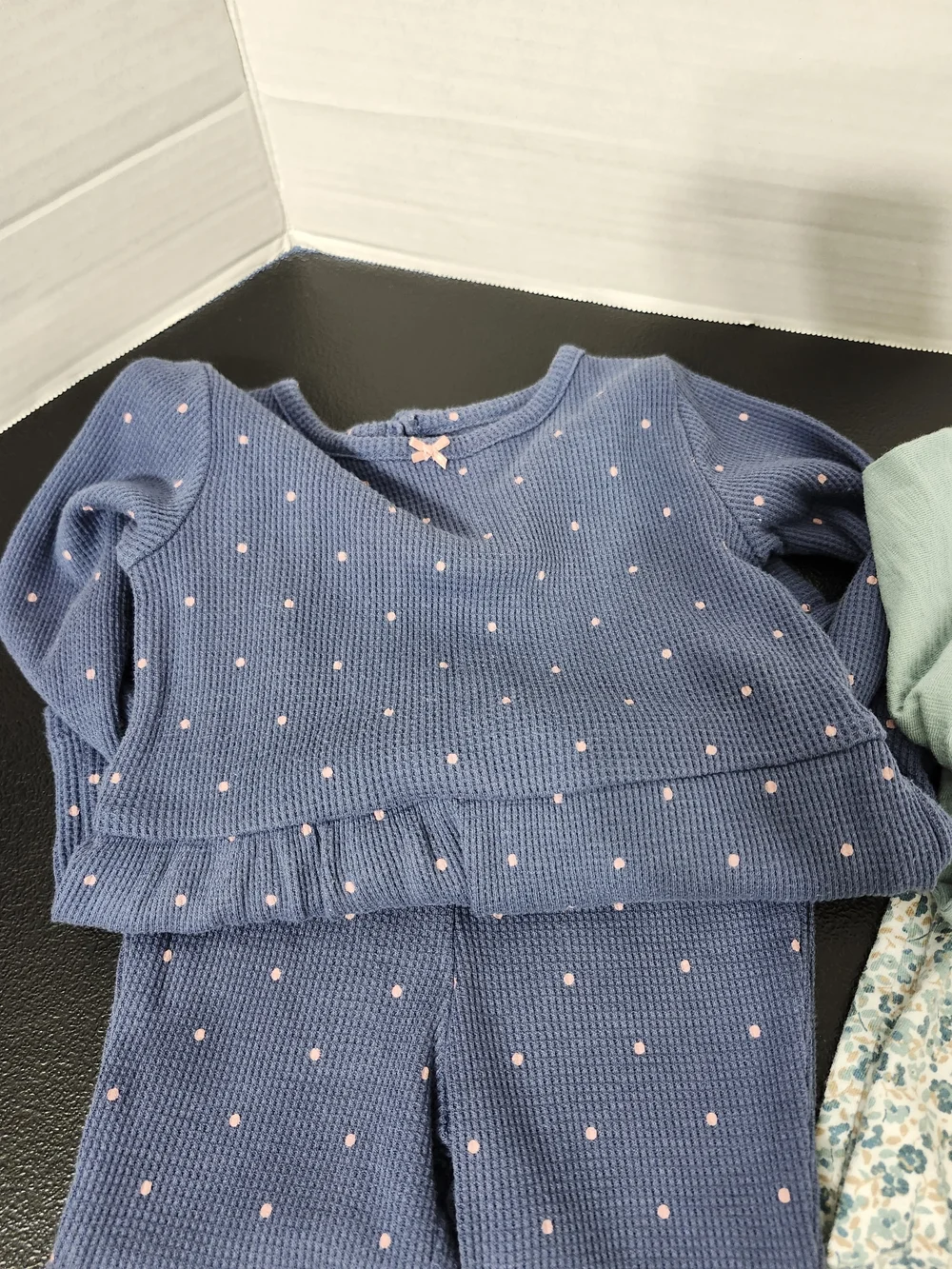 Girls 18 Months Matching Outfits 2 Sets Polka Dots Floral Long Sleeve Pants